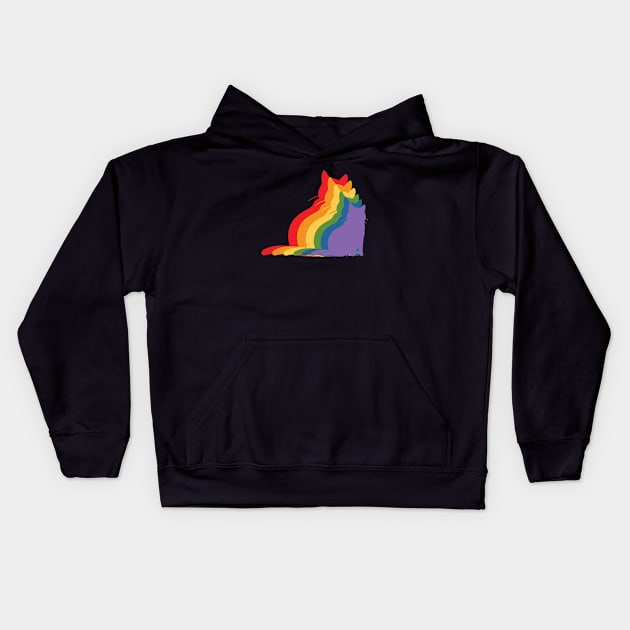 Rainbow Cat Kids Hoodie by FullOnNostalgia